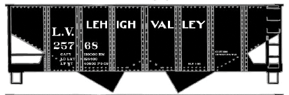 USRA 55-Ton 2-Bay Open Hopper - Kit -- Lehigh Valley (black)-1