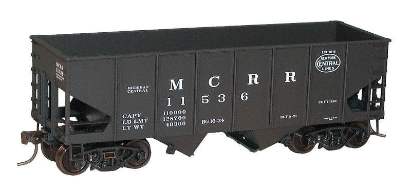 USRA 55-Ton 2-Bay Open Hopper - Kit -- Michigan Central (black, NYC Lines Logo)