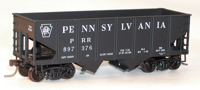 USRA 55-Ton 2-Bay Open Hopper - Kit -- Pennsylvania Railroad (black, Plain Keystone)