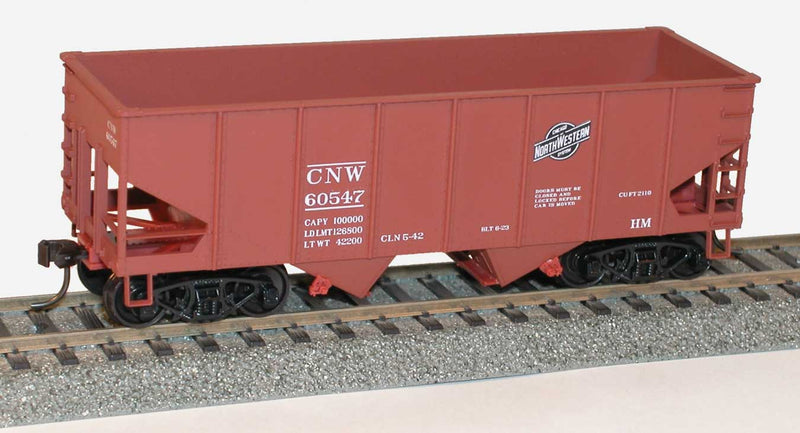 USRA 55-Ton 2-Bay Open Hopper - Kit -- Chicago & North Western (Boxcar Red, black; System Logo)
