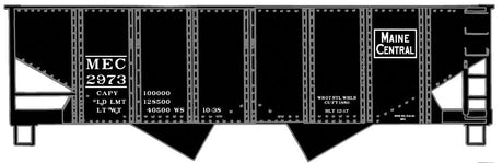 USRA 55-Ton 2-Bay Open Hopper - Kit -- Maine Central (black, Rectangular Logo)