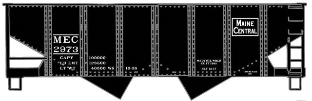 USRA 55-Ton 2-Bay Open Hopper - Kit -- Maine Central (black, Rectangular Logo)