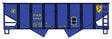 USRA 55-Ton 2-Bay Open Hopper - Kit -- Delaware & Hudson #5987 (blue, yellow, Script Logo)