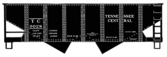 USRA 55-Ton 2-Bay Open Hopper - Kit -- Tennessee Central #9028 (black)