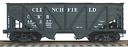 55-Ton Wood Side Twin Hopper -- Clinchfield (black)