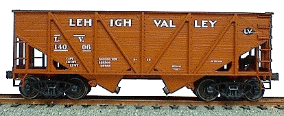 55-Ton Wood Side Twin Hopper -- Lehigh Valley (Oxide)