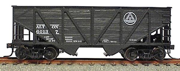 55-Ton Wood Side Twin Hopper -- Alton (black w/white lettering)