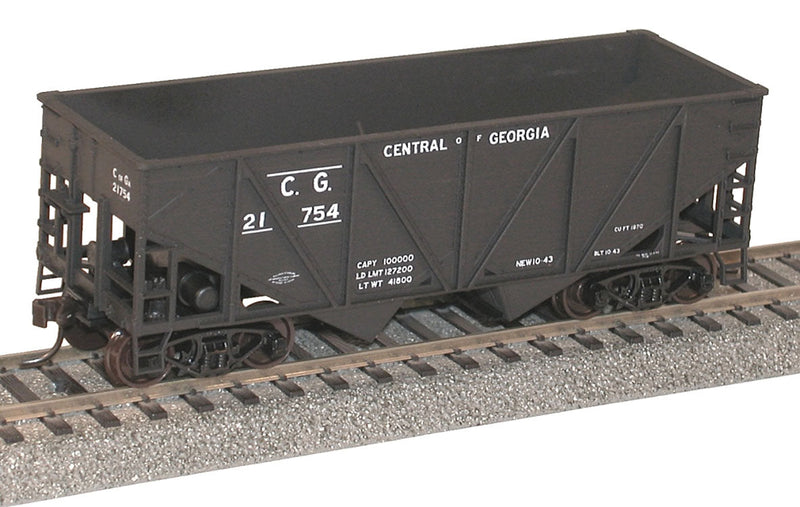 55-Ton Wood-Side 2-Bay Hopper - Kit -- Central of Georgia #21754 (black)