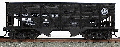 55-Ton Wood Side Twin Hopper - 6-Pack -- Baltimore & Ohio