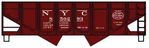 55-Ton Panel-Side 2-Bay Hopper - Kit -- New York Central (Boxcar Red, System Logo)