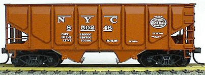 55-Ton Panel-Side 2-Bay Hopper - Kit -- New York Central (Mineral Red)