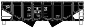 55-Ton Panel-Side 2-Bay Hopper - Kit -- Delaware & Hudson #3247 (black)