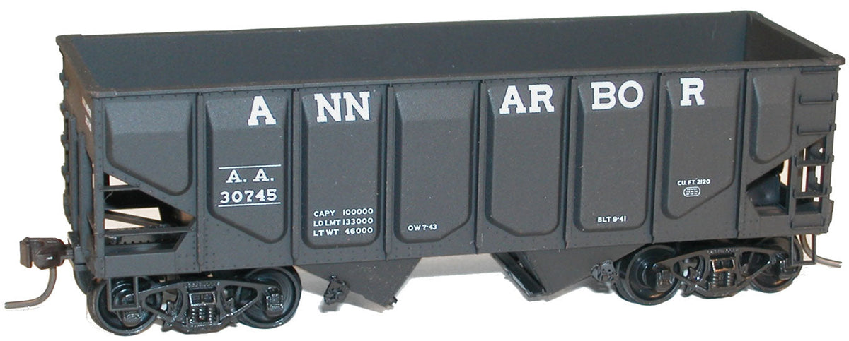 55-Ton Panel-Side 2-Bay Hopper - Kit -- Ann Arbor #30745 (black)-2