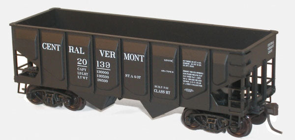 55-Ton Panel-Side 2-Bay Hopper - Kit -- Central Vermont #20153 (black)