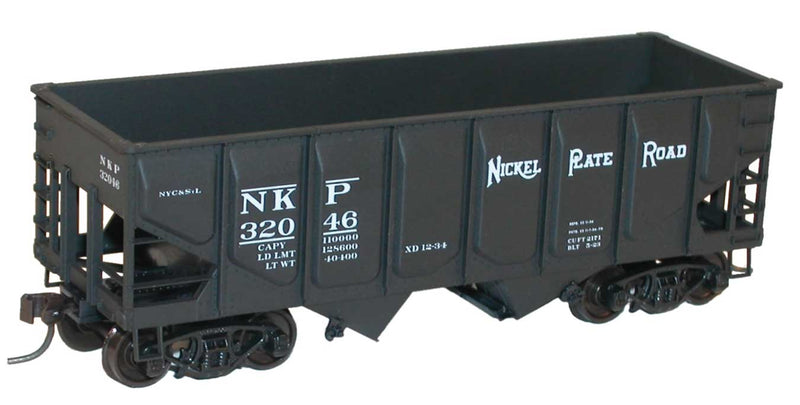 55-Ton Panel-Side 2-Bay Hopper - Kit -- Nickel Plate Road (black)