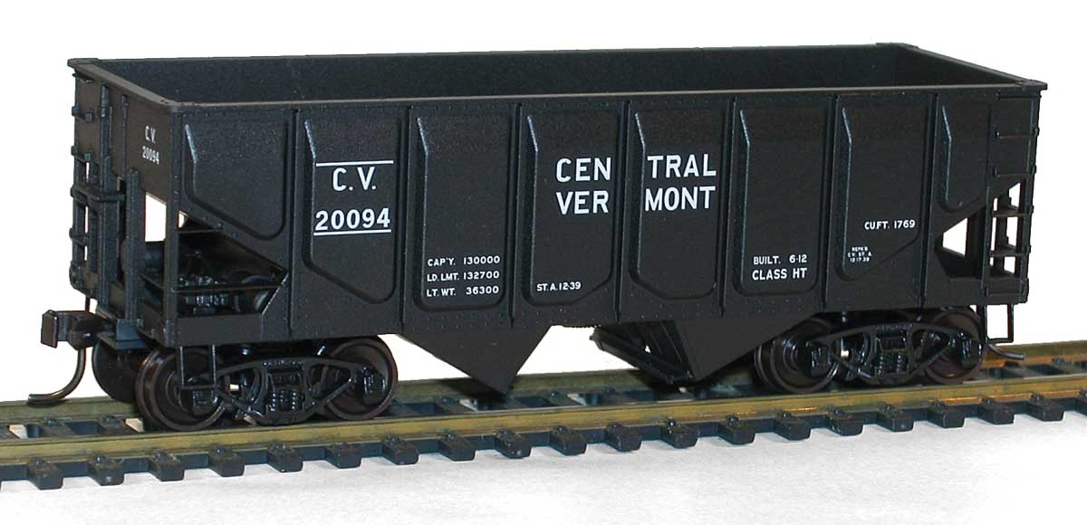 55-Ton Panel-Side 2-Bay Hopper - Kit -- Central Vermont #20094 (black)