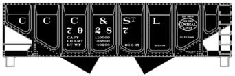 55-Ton Panel-Side 2-Bay Hopper - Kit -- Big Four CCC&StL (black, NYC System Logo)