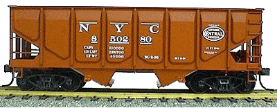 Panel Sided Twin Hopper Assortment pkg(12) -- New York Central (Oxide, white graphics)