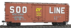 40' AAR Plug Door Boxcar Kit -- Soo Line (Oxide) w/High Ladders & Roofwalks