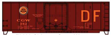 AAR 40' Plug-Door Boxcar - Kit -- Chciago Great Western 382 (Boxcar Red, orange, Large DF Markings)
