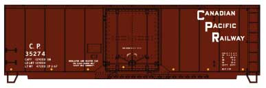 AAR 40' Insulated Plug-Door Boxcar - Kit -- Canadian Pacific 35274 (Boxcar Red, Staggered Lettering)