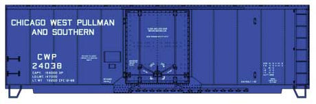 AAR 40' Insulated Plug-Door Boxcar - Kit -- Chicago, West Pullman & Southern #24038 (blue, white)