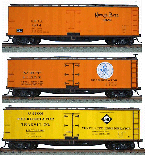 40' Wood Reefer - 3 Pack -- 1 Each: Erie, New York Central, Nickel Plate Road