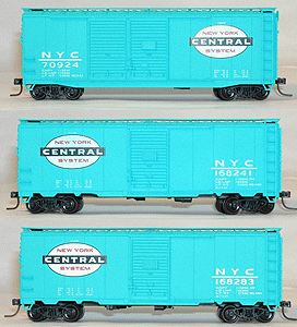 40' Steel Boxcar - 3-Pack -- New York Central (Jade)