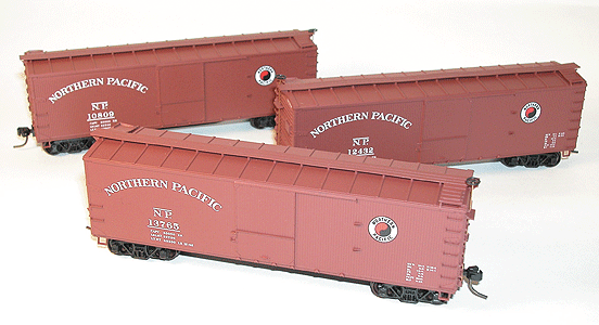 40' USRA Double Sheathed Wood Boxcar 3-Number Set -- Northern Pacific