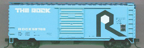 40' PS-1 Steel Boxcar - Kit (Plastic) -- Rock Island (blue)