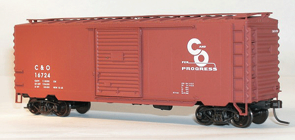 40' PS-1 Steel Boxcar - Kit (Plastic) -- Chesapeake & Ohio (oxide)
