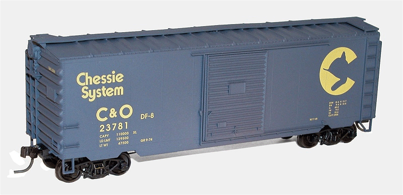 40' PS-1 Steel Boxcar - Kit -- Chessie System/C&O #23781 (blue, yellow, Large Logo)