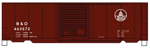 40' PS-1 Steel Boxcar - Kit -- Baltimore & Ohio 463572 (Boxcar Red, white, Capitol Logo)
