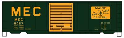 40' PS-1 Steel Boxcar - Kit -- Maine Central 8027 (green, Harvest Yellow, Pine Tree Route Logo)