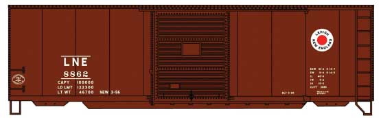 40' PS-1 Steel Boxcar - Kit -- Lehigh & New England #8862 (Boxcar Red, Fried Egg Logo)