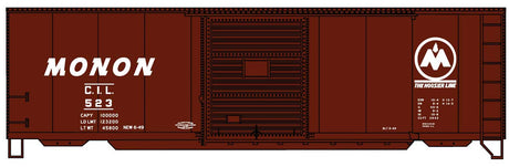 40' PS-1 Steel Boxcar - Kit -- Monon CIL #523 (Boxcar Red, white, Hoosier Line circle Logo)