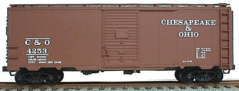AAR 40' Single-Door Steel Boxcar - Kit (Plastic) -- Chesapeake & Ohio (Mineral Red)
