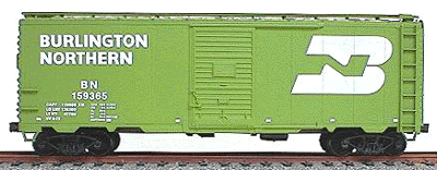 AAR 40' Single-Door Steel Boxcar - Kit (Plastic) -- Burlington Northern (green)