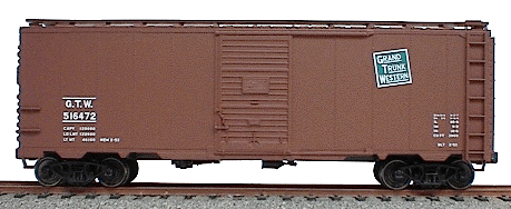 AAR 40' Single-Door Steel Boxcar - Kit (Plastic) -- Grand Trunk Western (Mineral Red)