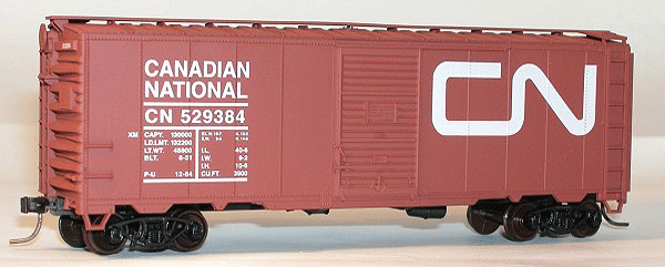 AAR 40' Single-Door Steel Boxcar - Kit (Plastic) -- Canadian National (oxide w/white "noodle")