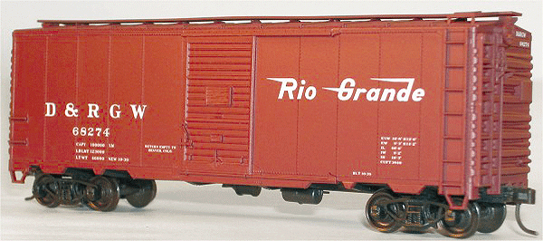 AAR 40' Single-Door Steel Boxcar - Kit (Plastic) -- Denver & Rio Grande Western (Mineral Red)
