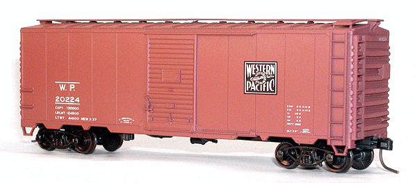 AAR 40' Single-Door Steel Boxcar - Kit (Plastic) -- Western Pacific (Mineral Red)