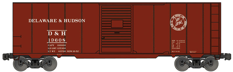 AAR 40' Single-Door Steel Boxcar - Kit -- Delaware & Hudson #19608 (Boxcar Red, Bridge Line Logo)