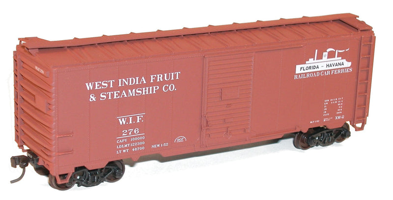 AAR 40' Single-Door Steel Boxcar - Kit -- West India Fruit & Steamship #276 (Boxcar Red, white)