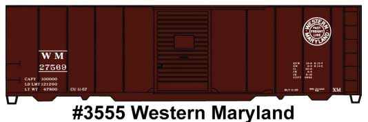 AAR 40' Single-Door Steel Boxcar - Kit -- Western Maryland 27569 (Boxcar Red, Fast Freight Logo)