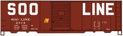 AAR 40' Single-Door Steel Boxcar - Kit -- Soo Line #2314 (Boxcar Red, Squared Block Lettering)
