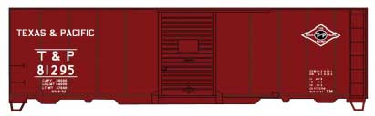 AAR 40' Single-Door Steel Boxcar - Kit -- Texas & Pacific 81295 (Boxcar Red, T&P Diamond Logo)