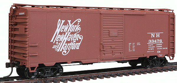 AAR 40' Single-Door Steel Boxcar - Kit -- New Haven (Boxcar Red, script lettering)