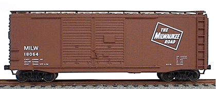 40' AAR Double-Door Boxcar - Kit (Plastic) -- Milwaukee Road (Mineral Red)