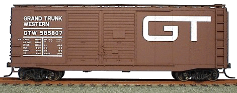 40' AAR Double-Door Boxcar - Kit (Plastic) -- Grand Trunk Western (Mineral Red w/white lettering)